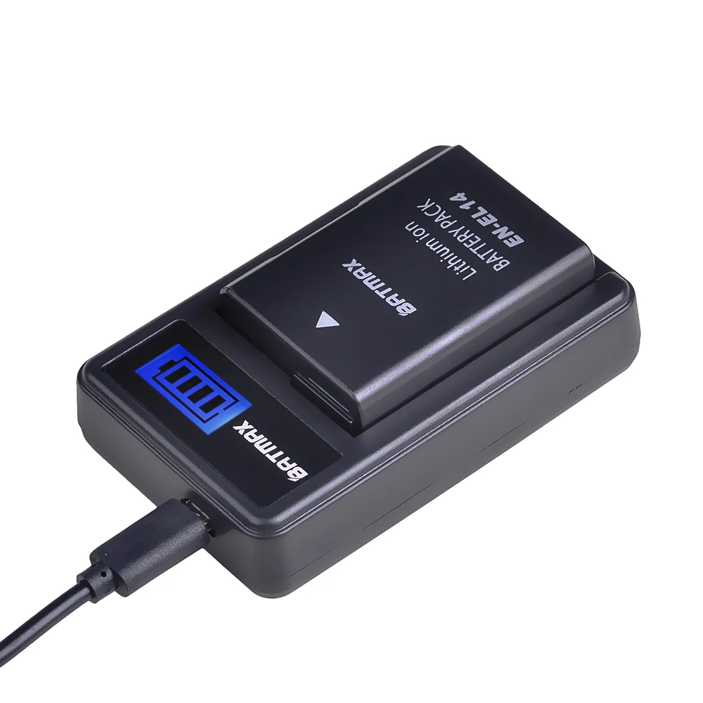 Batmax 2 шт battery EN-EL14A аккумулятор камеры+ ЖК-Зарядное устройство USB для Nikon P7800, P7700, P7100, P7000, D5600, D5500, D5300, D5200, D3200