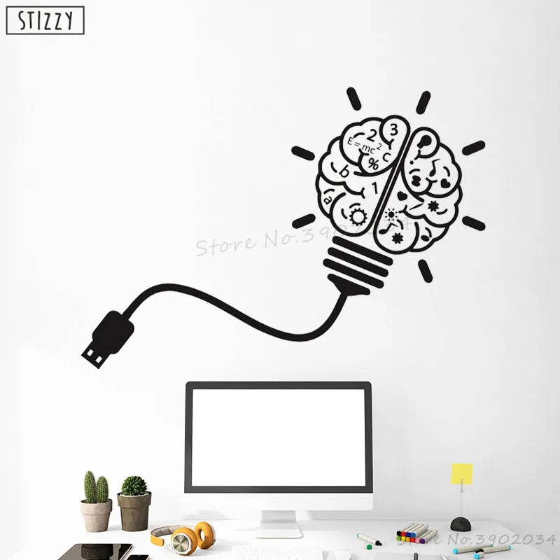 Настенная Наклейка stizzy современный USB дизайн наклейки на стену для детей спальни