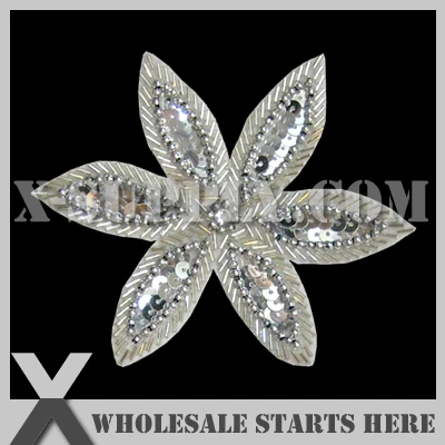

(25pcs/lot) Handmade Garment Beaded Applique Patch, X1-RAT2084