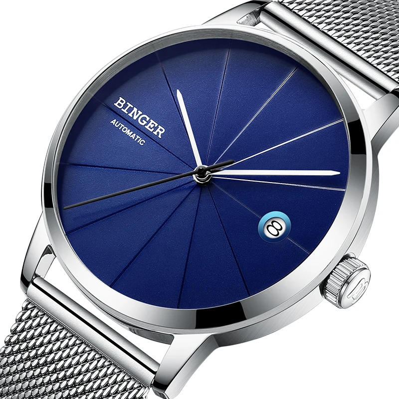 2018 Бингер мужские часы люксовый бренд автоматические механические сапфир