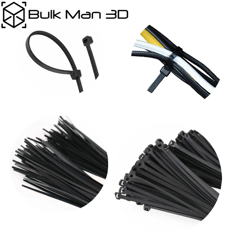 

1000pcs/Lot Wholesale Black Nylon Cable Tie Zip Ties