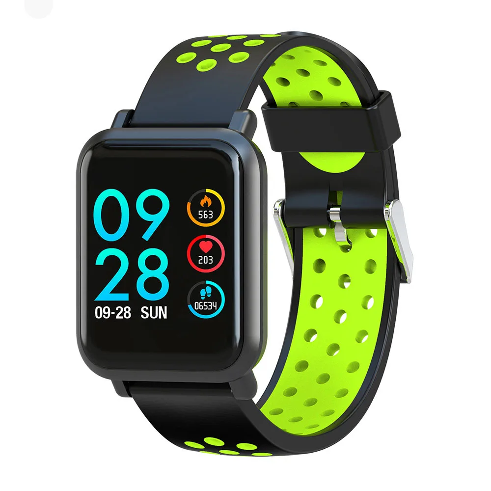 COLMI Smartwatch S9 2.5D экран Gorilla glass кровяное кислородное кровяное давление полями IP68 Водонепроницаемый трекер активности Смарт-часы - Цвет: Зеленый