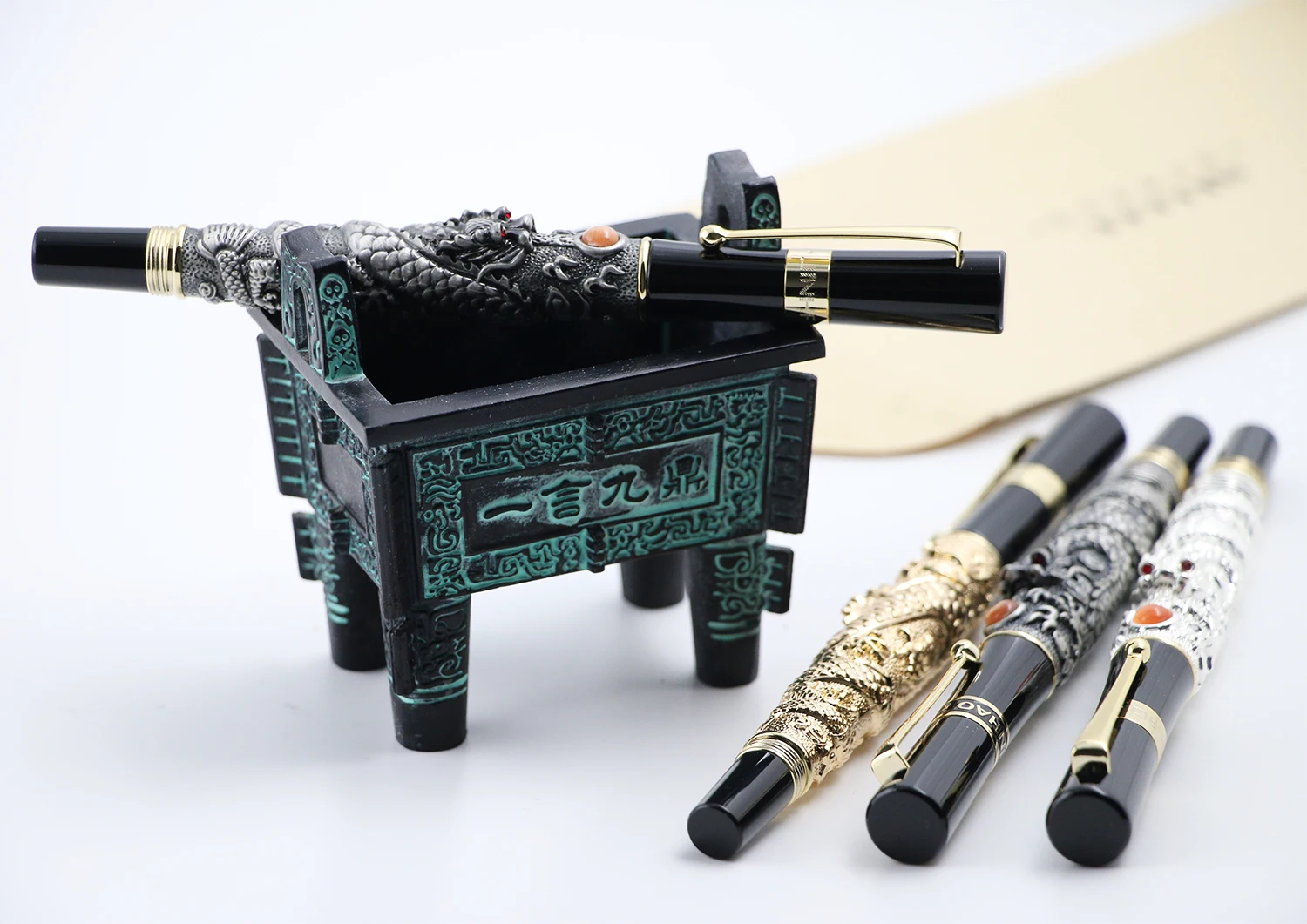 Jinhao металлическая бронзовая винтажная авторучка держатель коллекция настольные украшения аксессуары