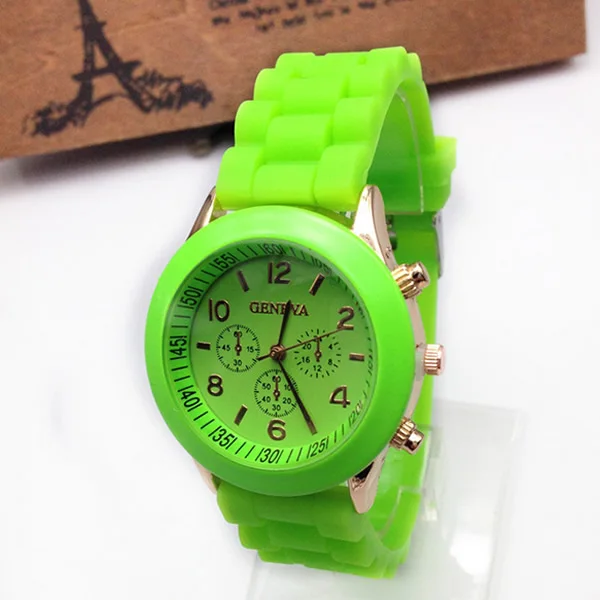 Blue silicone watch women round quartz wristwatch 2018 new fashion bracelet female sport watches analog relojes mujer hot | Наручные часы