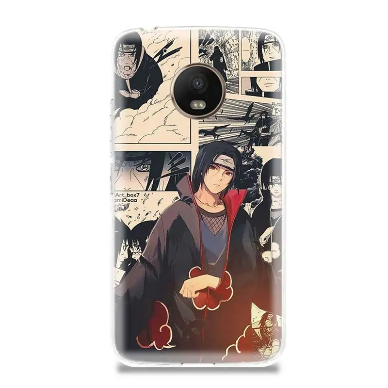 Аниме Uchiha Наруто силиконовый чехол с рисунком для Motorola G5 G5S G6 E4 E5 G7 Plus Moto G4 Play Art