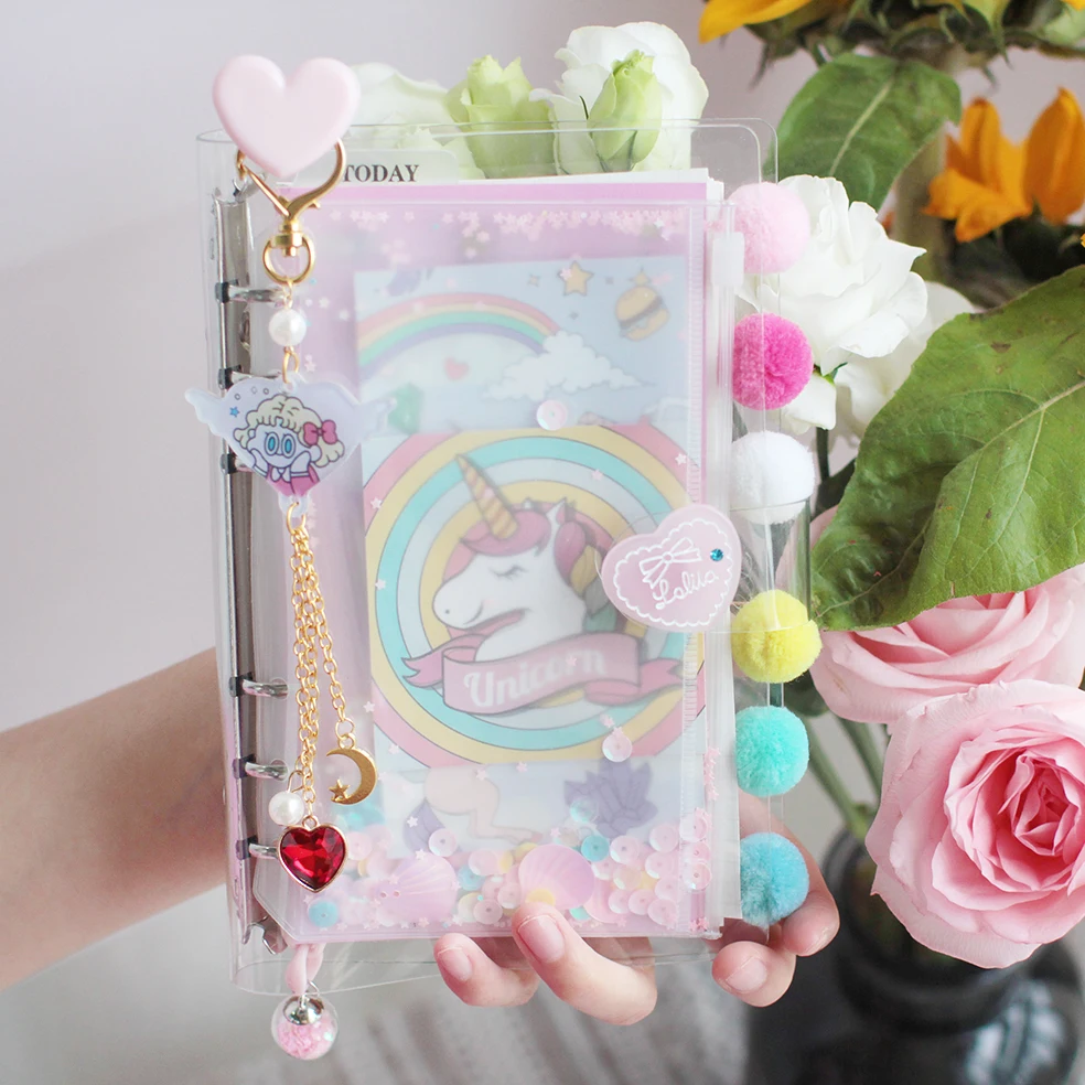 Милый блокнот с изображением девушки и сердца набор для руководства единорога