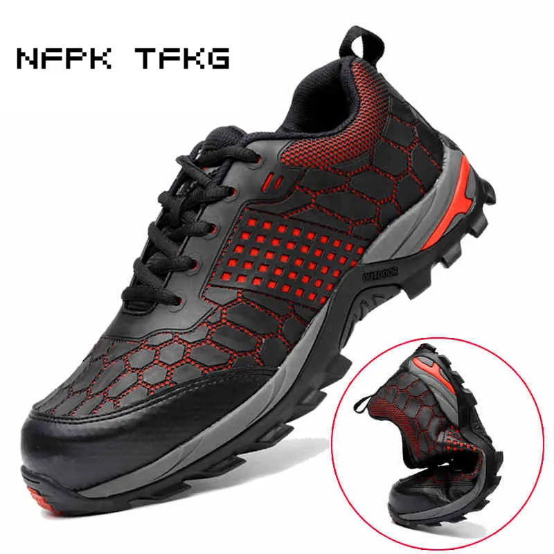 Мужские повседневные стальные ботинки рабочие защитные удобные на платформе