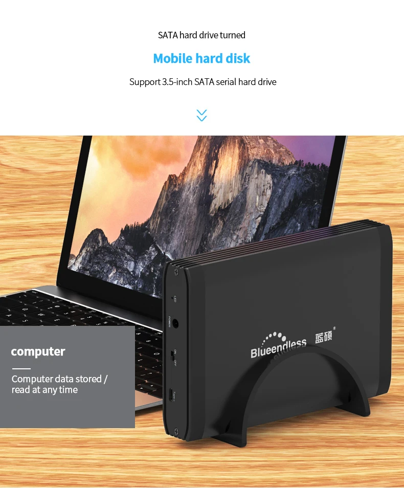 Blueendless Внешний жесткий Erive 1 ТБ алюминиевый 3,5 Sata USB 3,0 настольный USB жесткий диск с SSD Hdd коробка с внешним Hdd металл