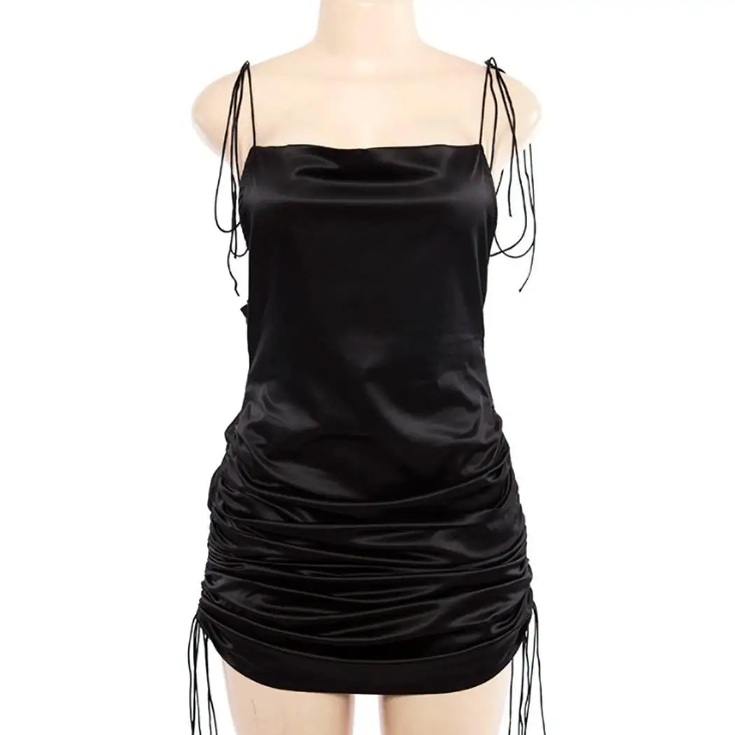 Женские модные однотонные плиссированные мини клуб без рукавов выше колена