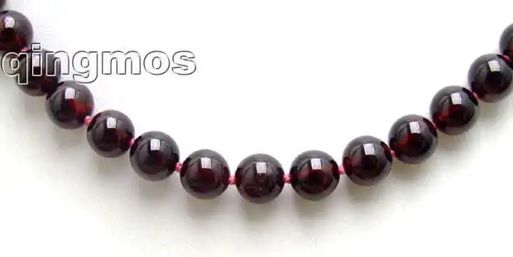 Высококачественные круглые бусины Qingmos из натурального граната класса ААА 7 8 мм 18