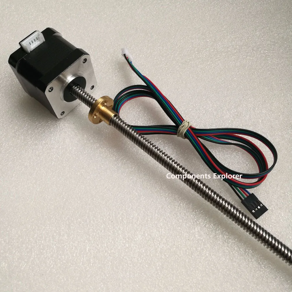 Линейный шаговый двигатель Nema 17 длина 300 мм 17HS1538 300M|42 stepper motor|stepper motorlinear motor |