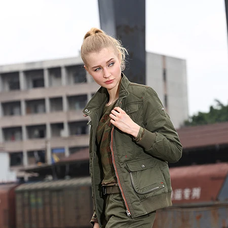 army green Женские модные куртки армейского зеленого цвета, Зимние Новые повседневные пальто и куртки, британский стиль, хлопок, теплая приталенная Женская одежда, GS-8213 - Цвет: army green