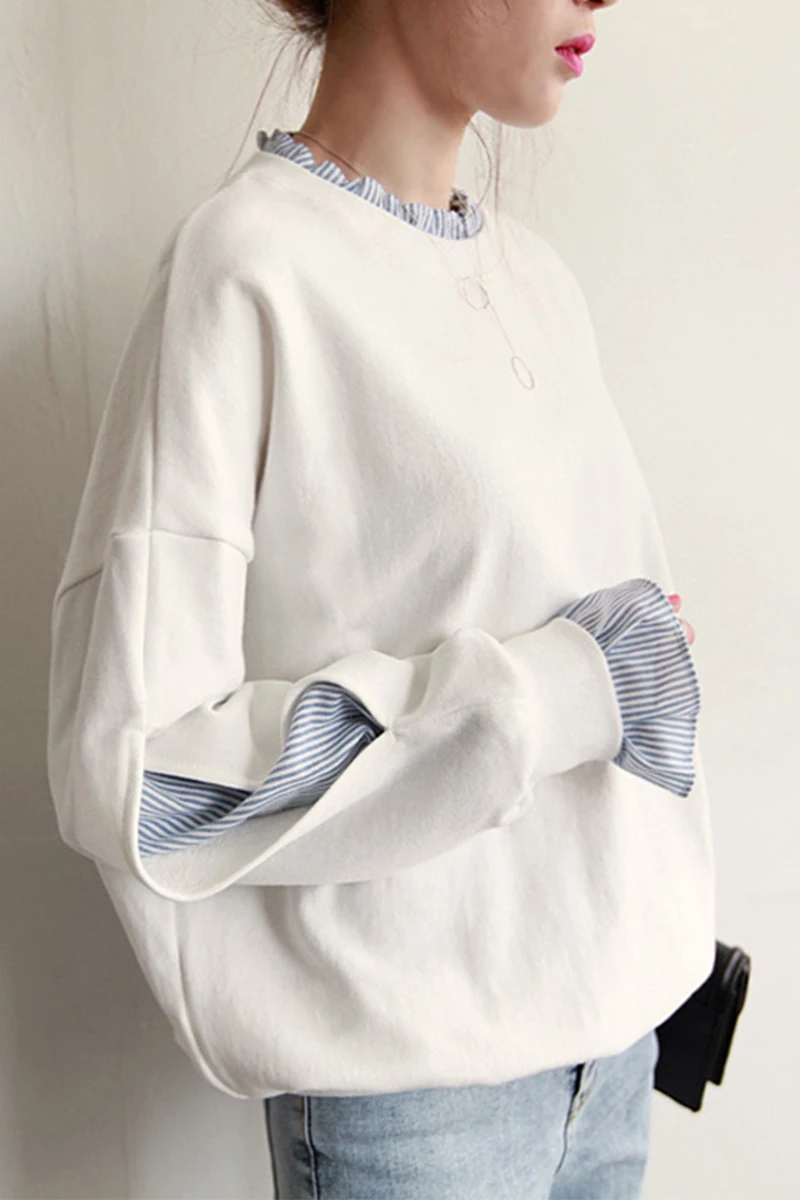 

Fake Two Thin White Female Figure [official] Paragraph bs oodji harajuku unicornio kpop Harajuku