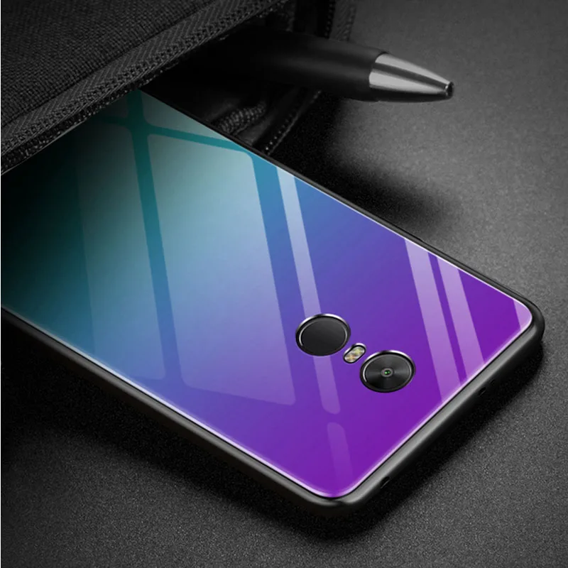 Чехол для Xiaomi Redmi Note 4 чехол на заднюю панель телефона градиентный из закаленного