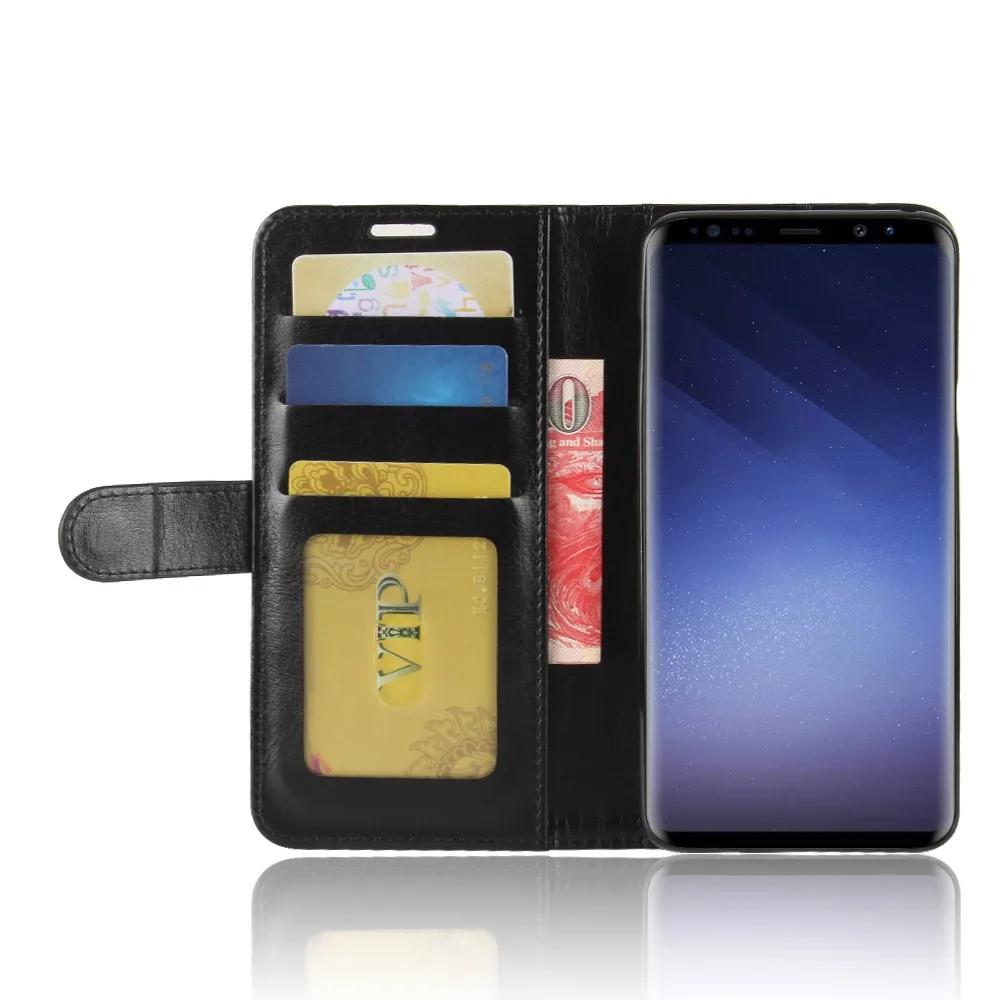 Роскошные Флип Чехол Для samsung Galaxy S9 плюс кожа Стенд телефон чехол держатель для