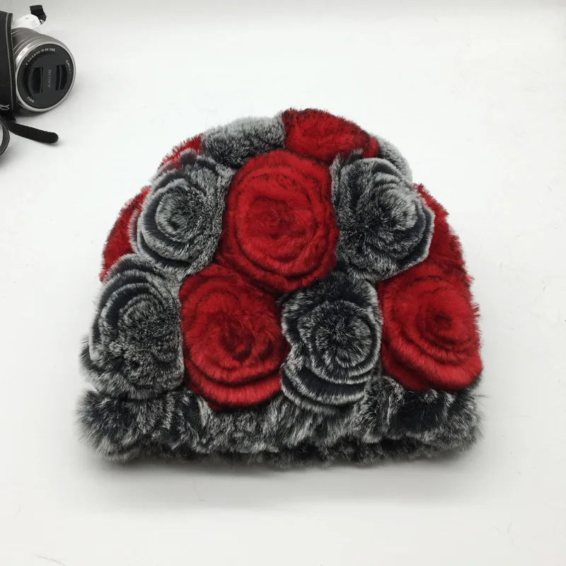 2021 Fashion girl fur cap lady winter natural real rex rabbit hat high quality women warm free shipping TU154-039 | Аксессуары для