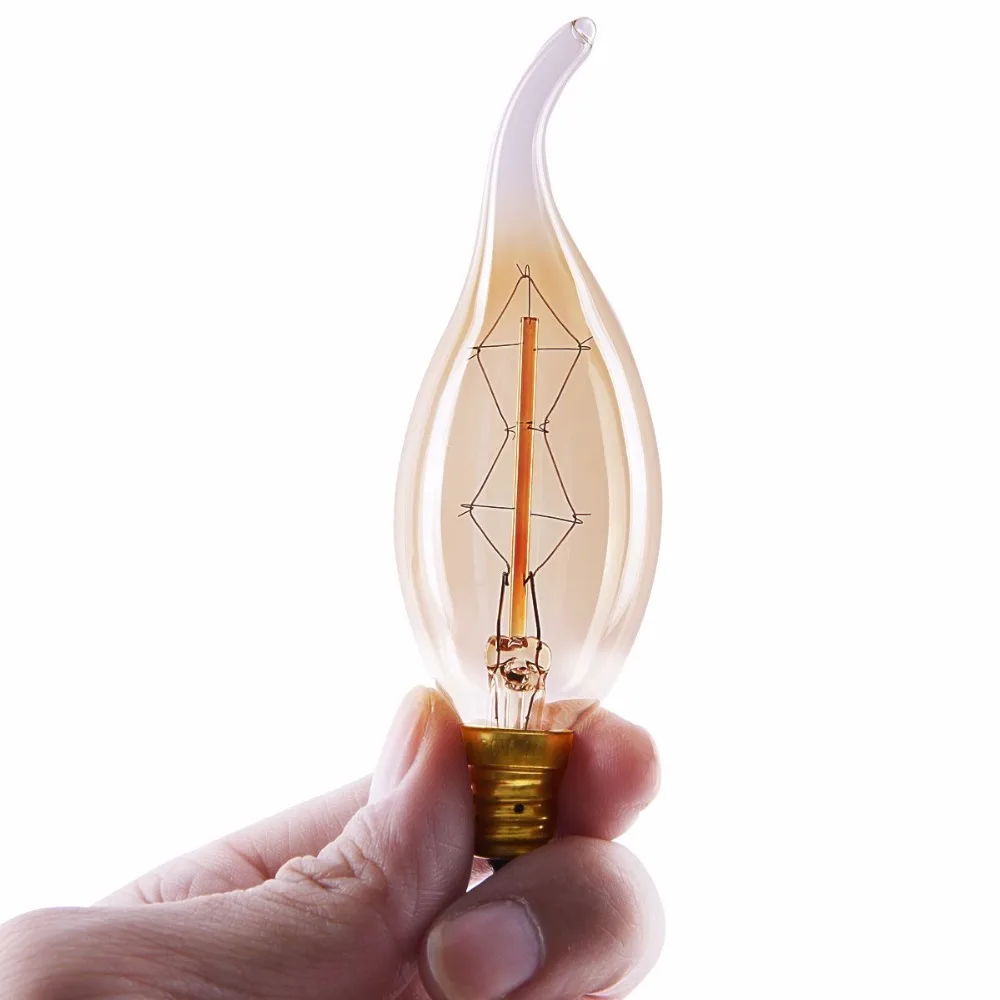 Edison ЛАМПЫ Ретро E14 C35 винтажные ncandescent лампы 110 v 220 Праздничные огни 40 w для