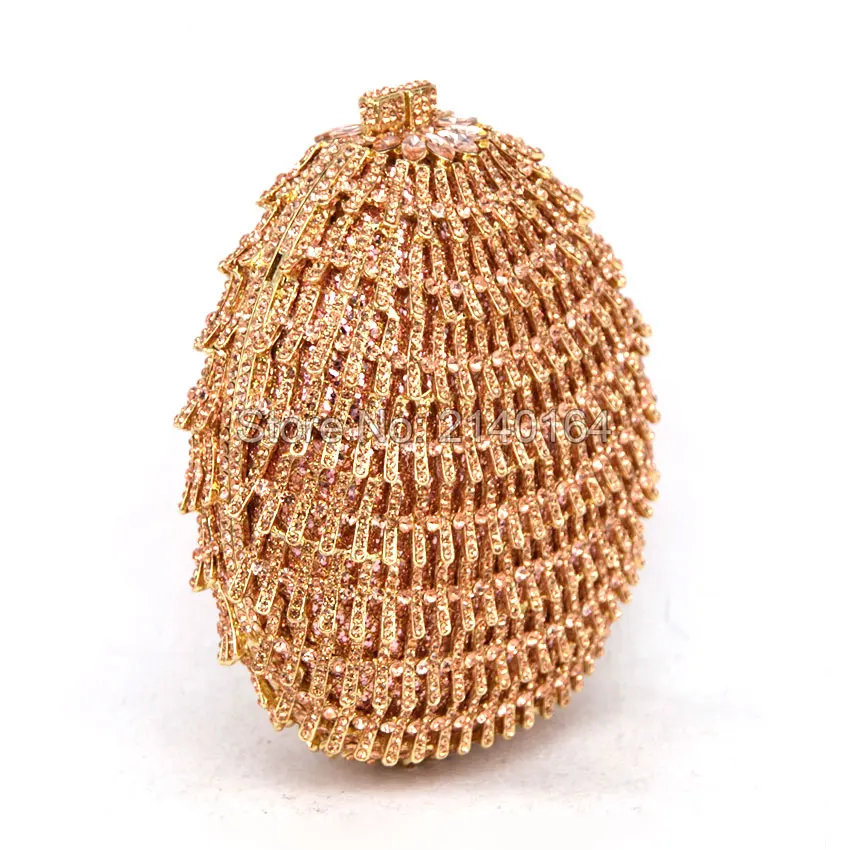 Роскошный блестящий женский клатч цвета шампанского с кристаллами|crystal clutch