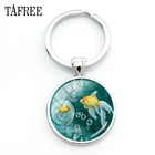 Брелок для ключей TAFREE с двумя золотыми рыбками, красивый эстетический брелок с родиевым покрытием для сумок, автомобильных ключей, женский подарок для влюбленных, ювелирные изделия QF857