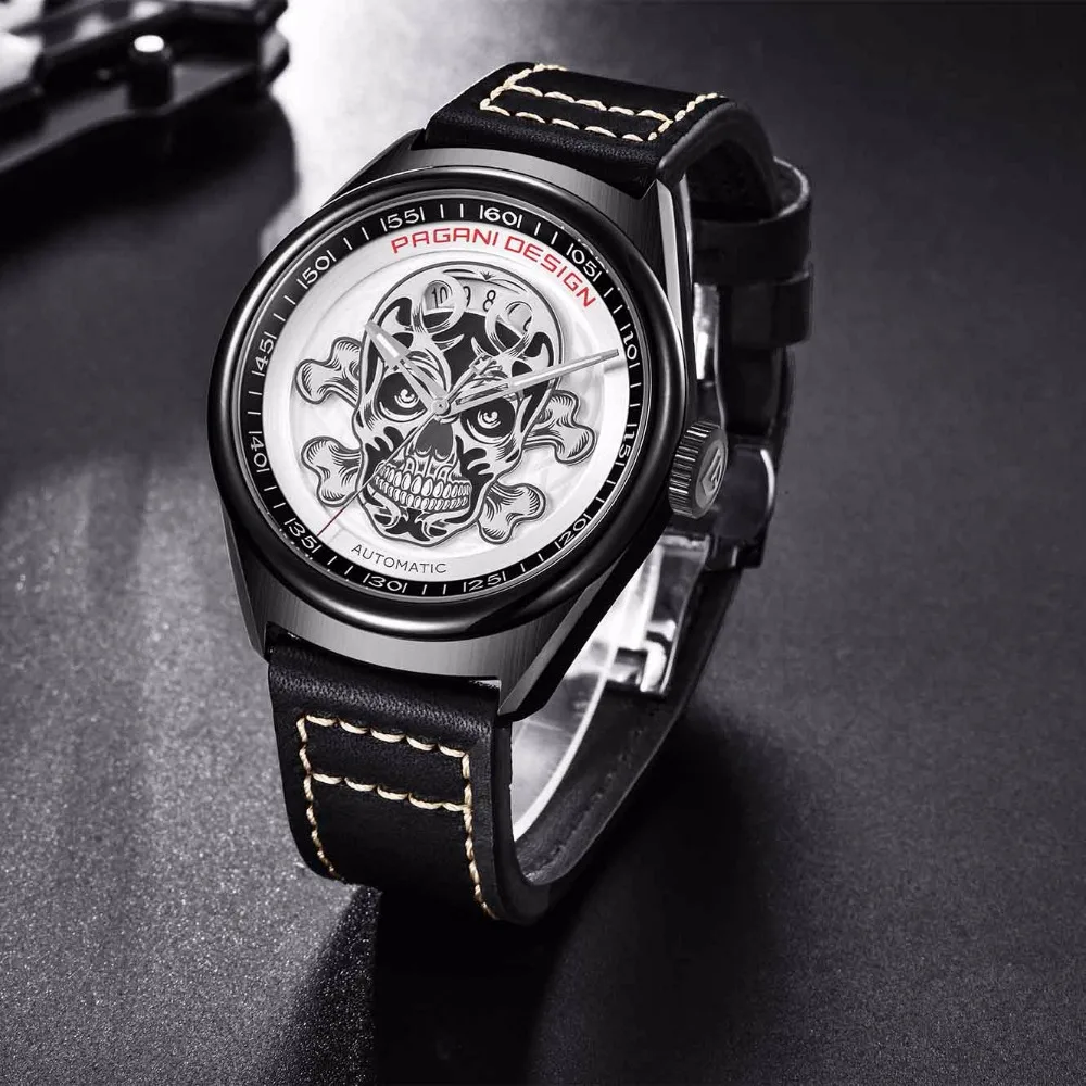 2018 Pagani Лидирующий бренд роскошные часы с изображением черепа Мужские