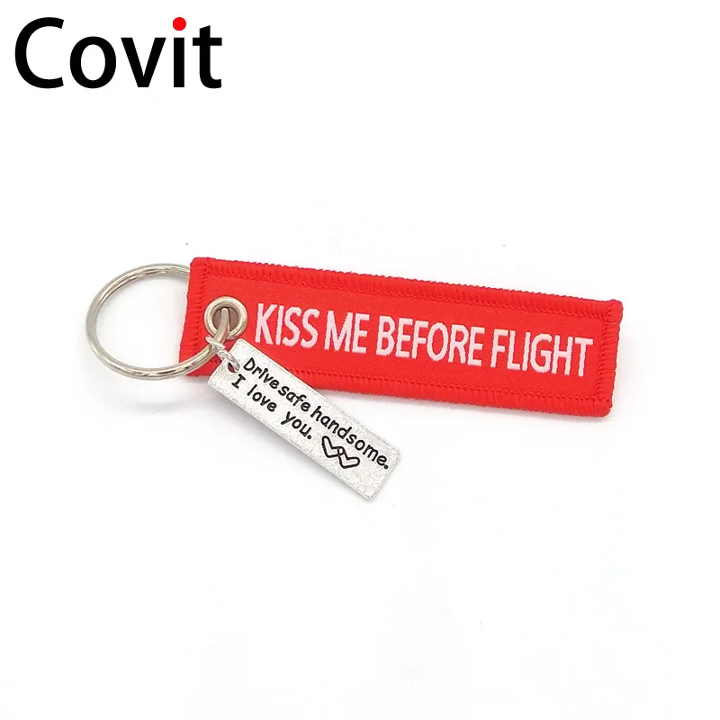 Брелок для ключей kiss me before flight серебристый металлический безопасный брелок от