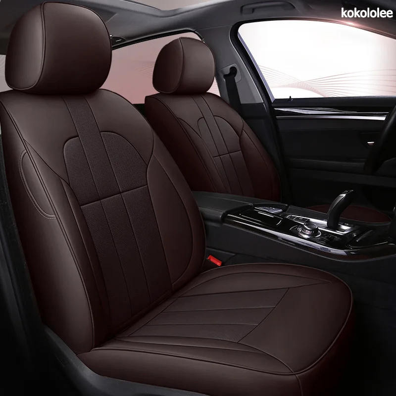 brown Кожаные чехлы для автомобильных сидений для KIA Sportage Cadenza SHUMA Carens Borrego Opirus Sorento Niro автомобильные чехлы для сидений - Название цвета: brown