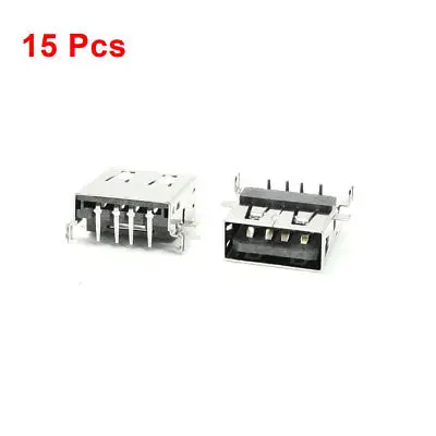 15 шт. тип A USB 2 0 4 правильные Угловые булавки женские гнезда для PCB|Аксессуары