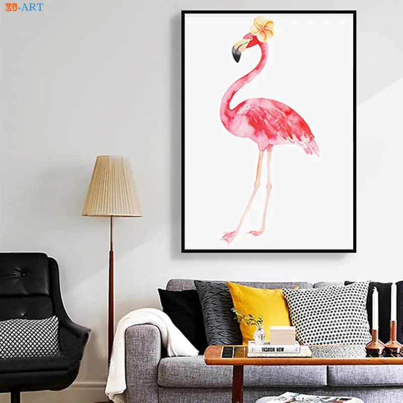 Настенная картина с акварелью фламинго мотивирующие цитаты постеры и принты