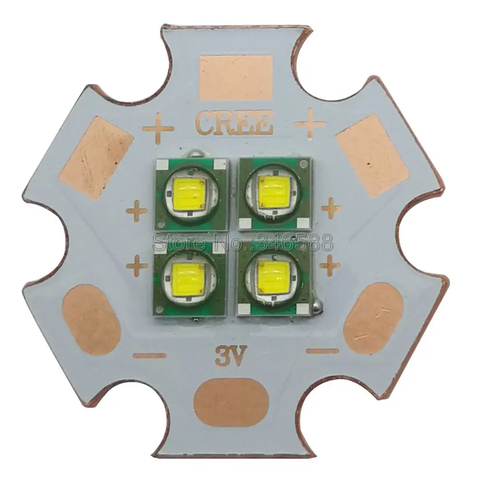 2x10 вт 3 в/6 в/12 в Cree XPE XP E 4 чипа светодиода светильник вместо XML красный зеленый