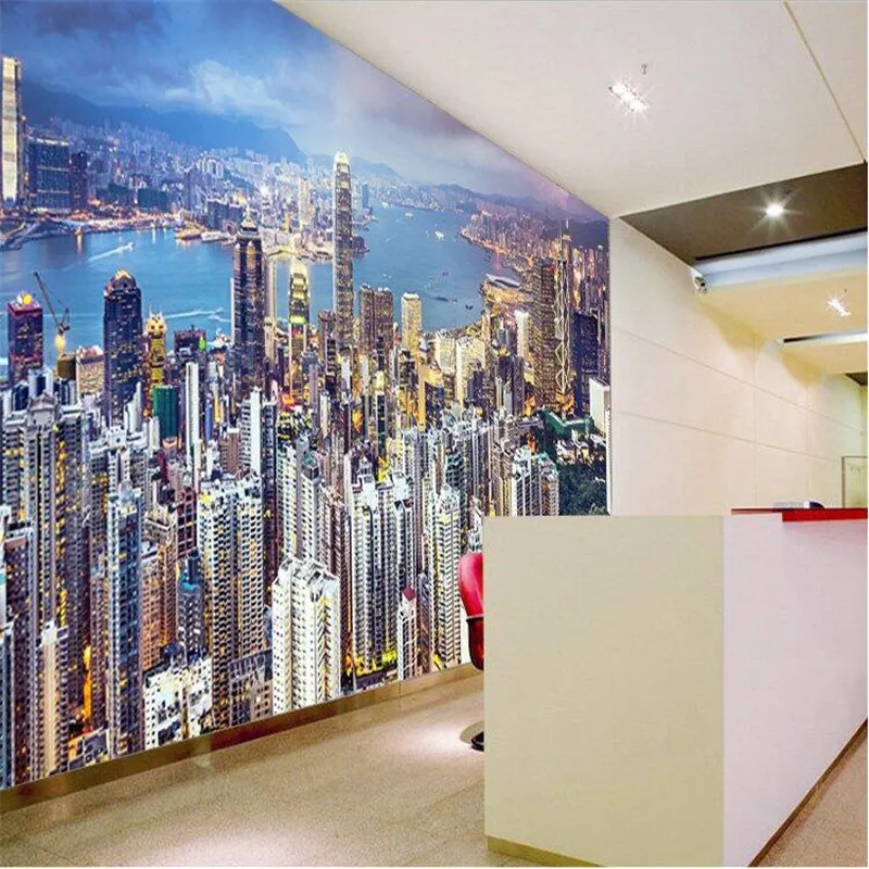 beibehang 3D photo Blue lotus relief companies Lobby Bar Hotel Villa living large wall mural wallpaper Modern painting | Обустройство