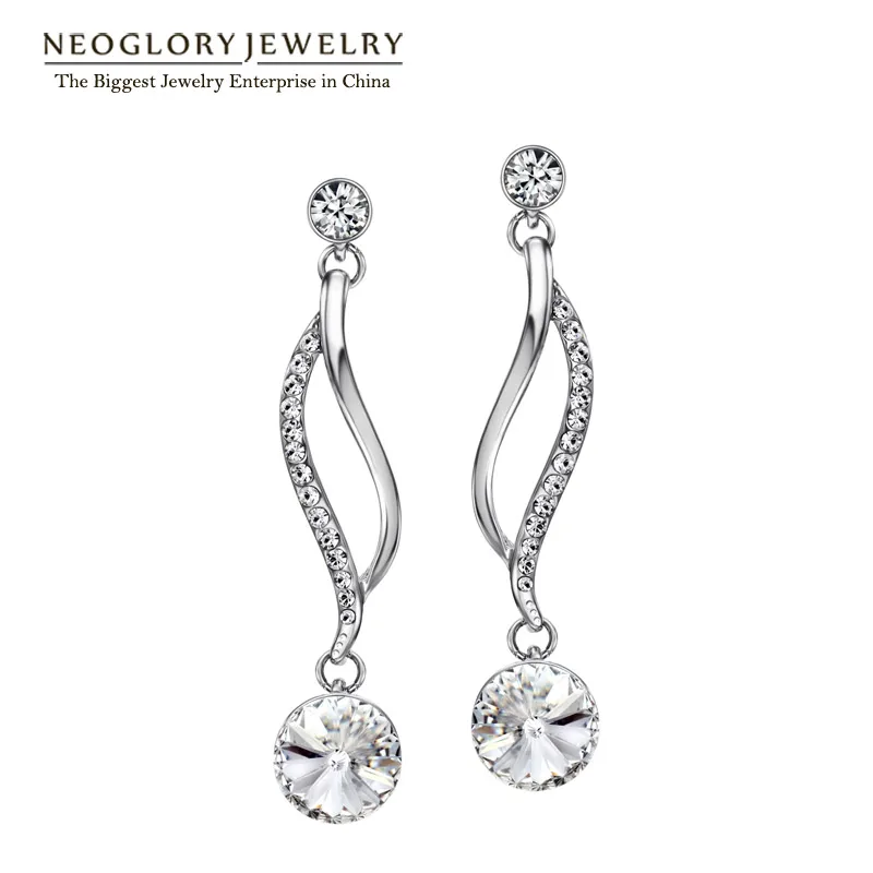 

Neoglory Chandelier Austrian Crystal Light Yellow Gold Color Long Dangle Earrings For Women Girl Brand Gifts Jewelry 2020 New P1
