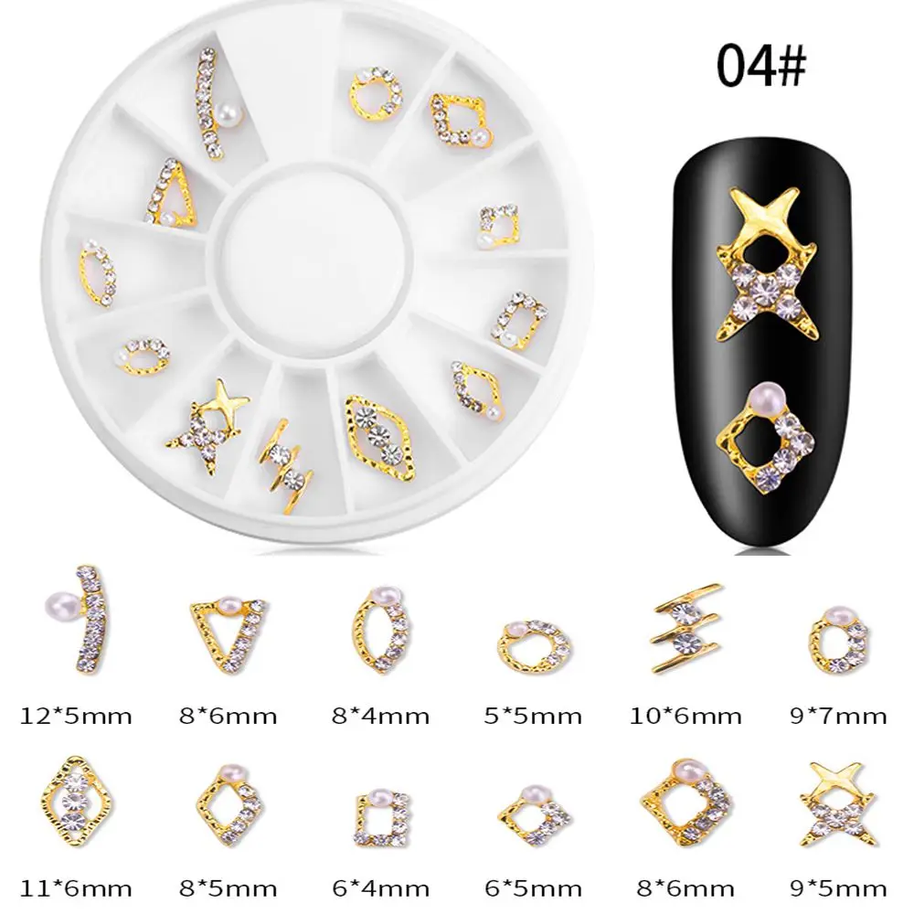 12 шт./кор. разноцветные Стразы для ногтей 3D Хрустальные Камни DIY полый