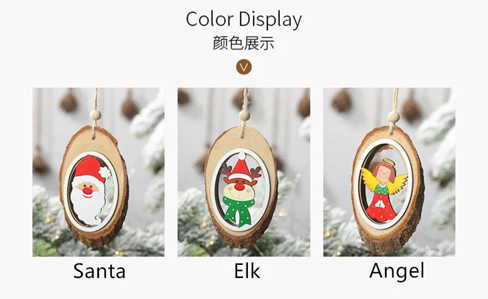 Navidad Рождественская деревянная подвесная подвеска Noel украшения Рождественская елка украшения для дома гирлянды Рождество год Декор