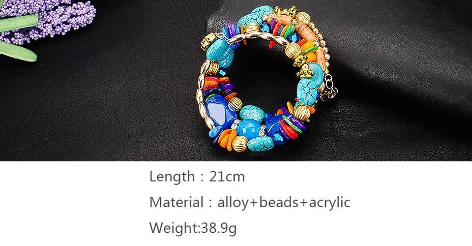 ZWC модные Винтаж Boho браслет для Для женщин девочек вечерние свадебные Натуральный камень многослойный, с бусинами браслет ювелирный подарок по оптовой цене