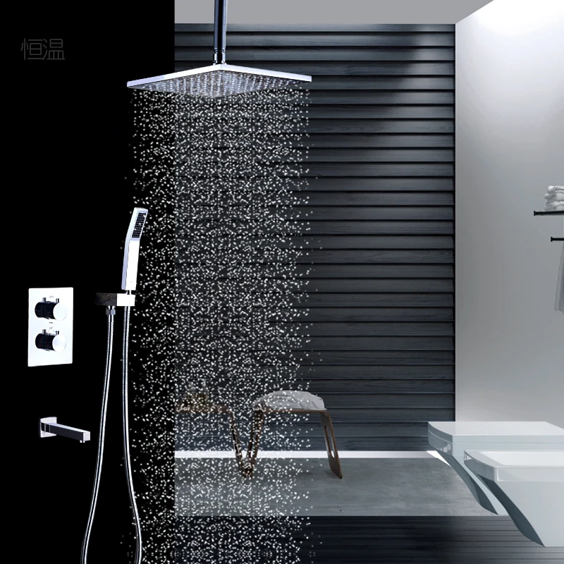 HPB Роскошная квадратная насадка для душа 10 дюймов наборы смесителей настенный