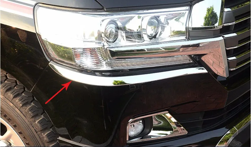 Передняя фара для Toyota Land Cruiser FJ200 2016 2017 ABS Chrome декоративная накладка на веки и