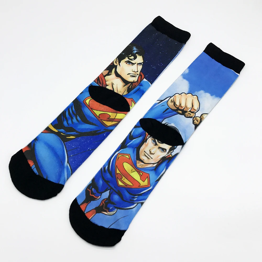 2020 Superhero Superman Print Men and women fashion Funny socks 3d printed 200 knitting oil painting compression | Мужская одежда