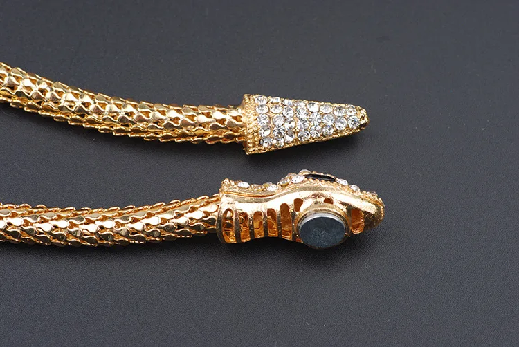 Высокое качество Кристалл Золотой Серебряный цвет Змеиный пояс для женщин колье