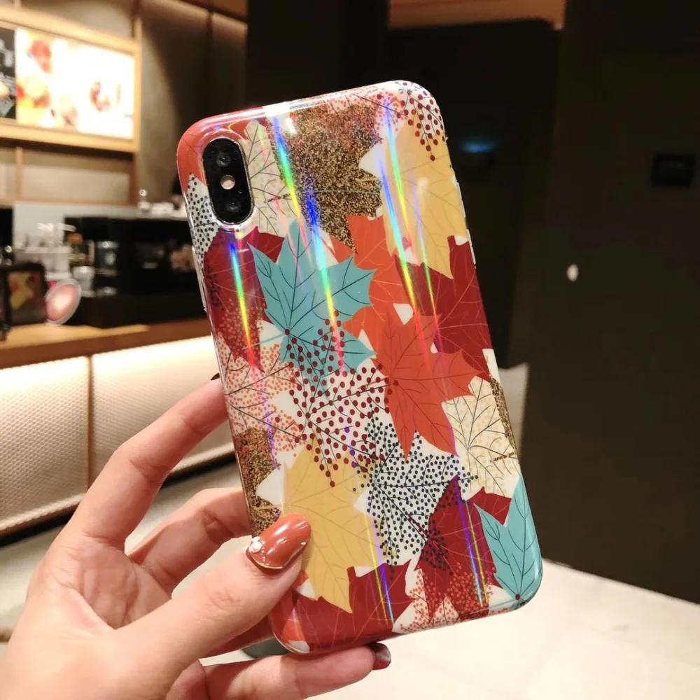 Цветной лазерный чехол Boucho для Apple iphone X XS MAX XR 6 6s 7 8 plus милый с изображением