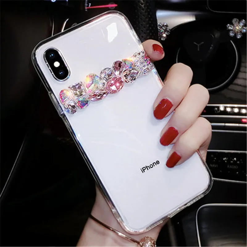 Чистый Кристалл камни Алмазный чехол для iPhone 11 Pro Max 6 6s 7 8 plus X XS XR Samsung S10 S9 S8 Plus S7 edge