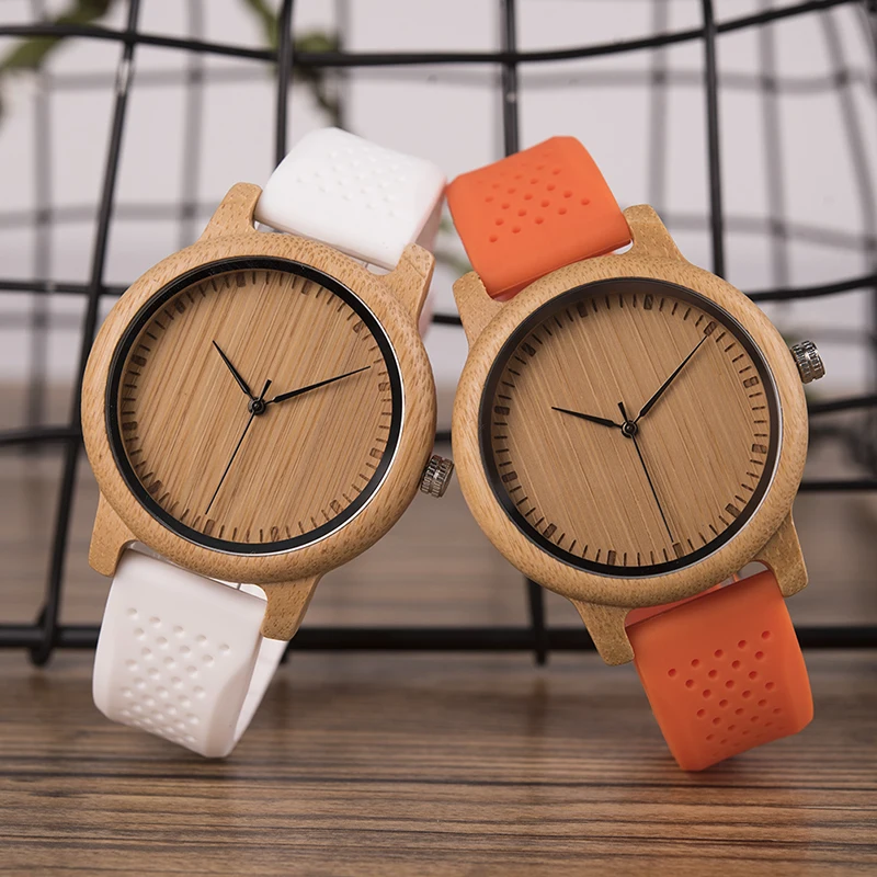Reloj mujer BOBO BIRD женские часы набор бамбуковые женские часы силиконовый ремешок Япония движение наручные часы подарки