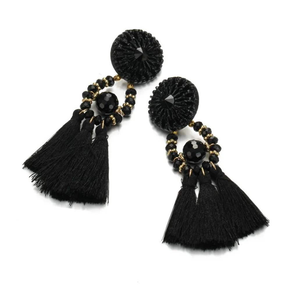 Новинка 1 пара женские модные богемные этнические короткие серьги с кисточками