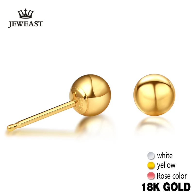 XXX 18k чистое золото женские мужские сережки гвоздики желто белые розовые