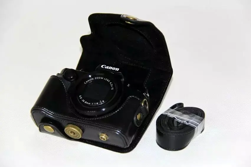 Чехол из искусственной кожи для камеры Canon Powershot G5X G-5X, винтажная сумка для камеры, чехол с ремешком