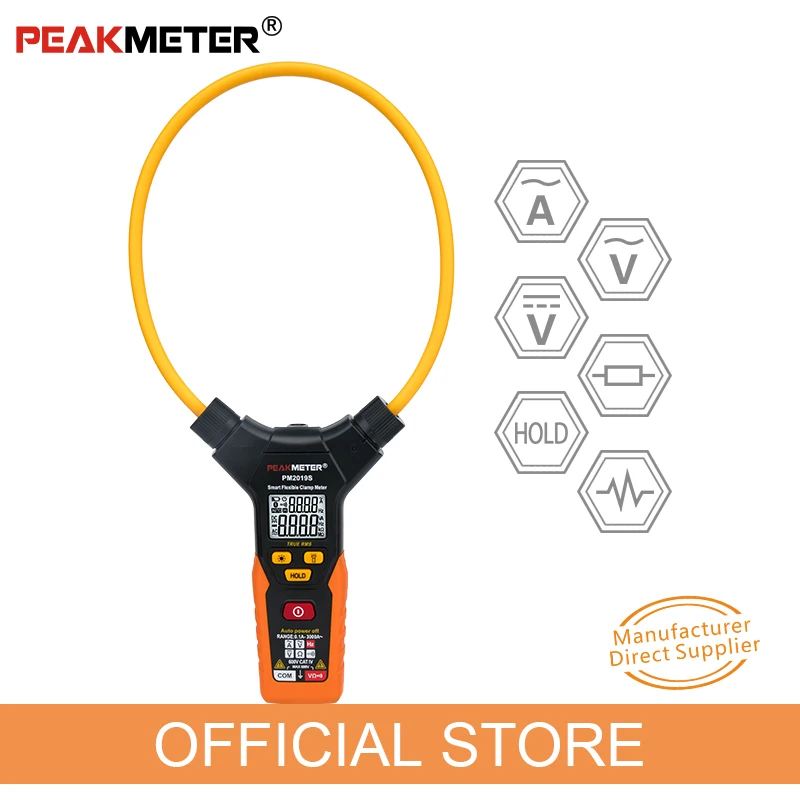 Цифровой мультиметр PEAKMETER PM2019S портативный цифровой с гибким зажимом переменного