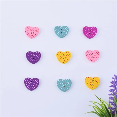 dot love 50 шт смешанные животные милые деревянные пуговицы для скрапбукинга ручной работы DIY Детские аксессуары для шитья одежды украшения - Цвет: dot love