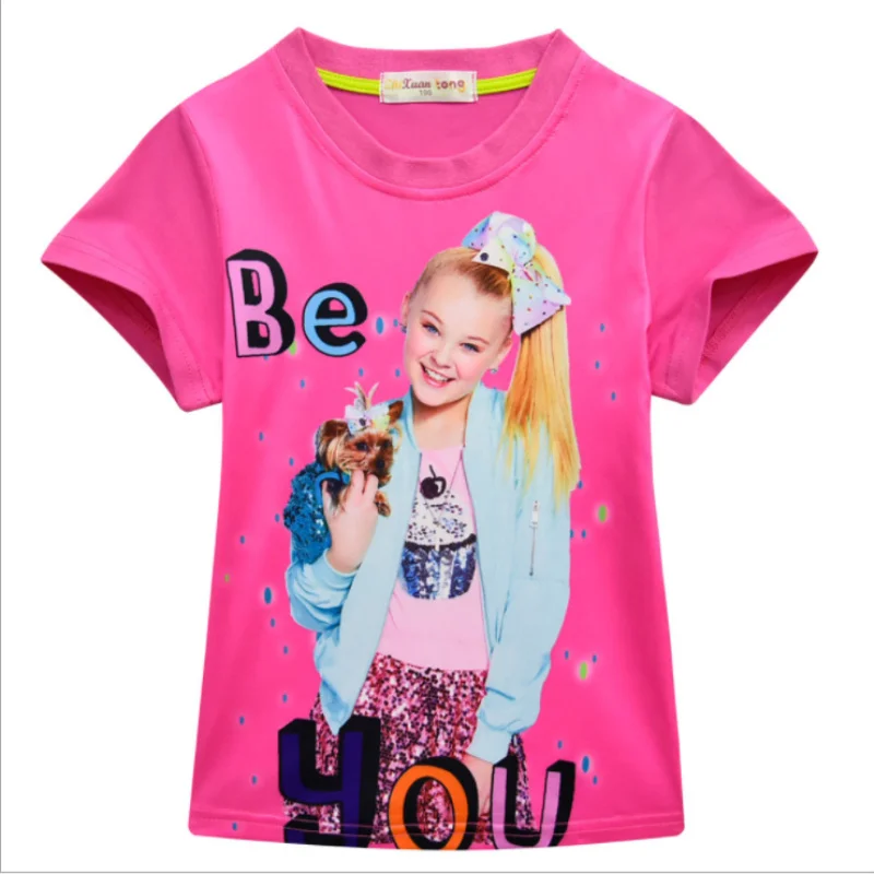 Летние футболки для девочек с мультяшным принтом Jojo girl Siwa топы одежда детей