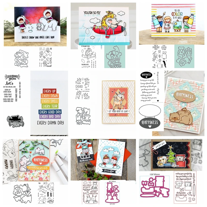 Прозрачный силиконовый штамп с металлический трафарет трафареты для DIY