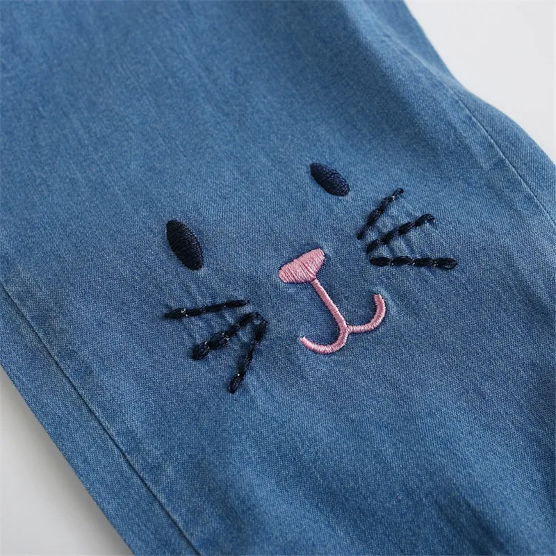 Детские штаны для девочек повседневные джинсовые одежда детей хлопковые