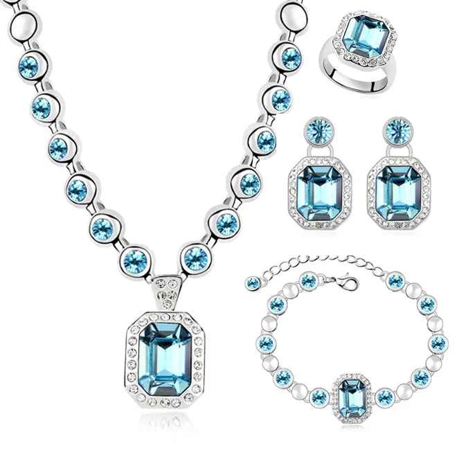 Новые оригинальные кристаллами от Сваровски роскошное ожерелье браслет серьги